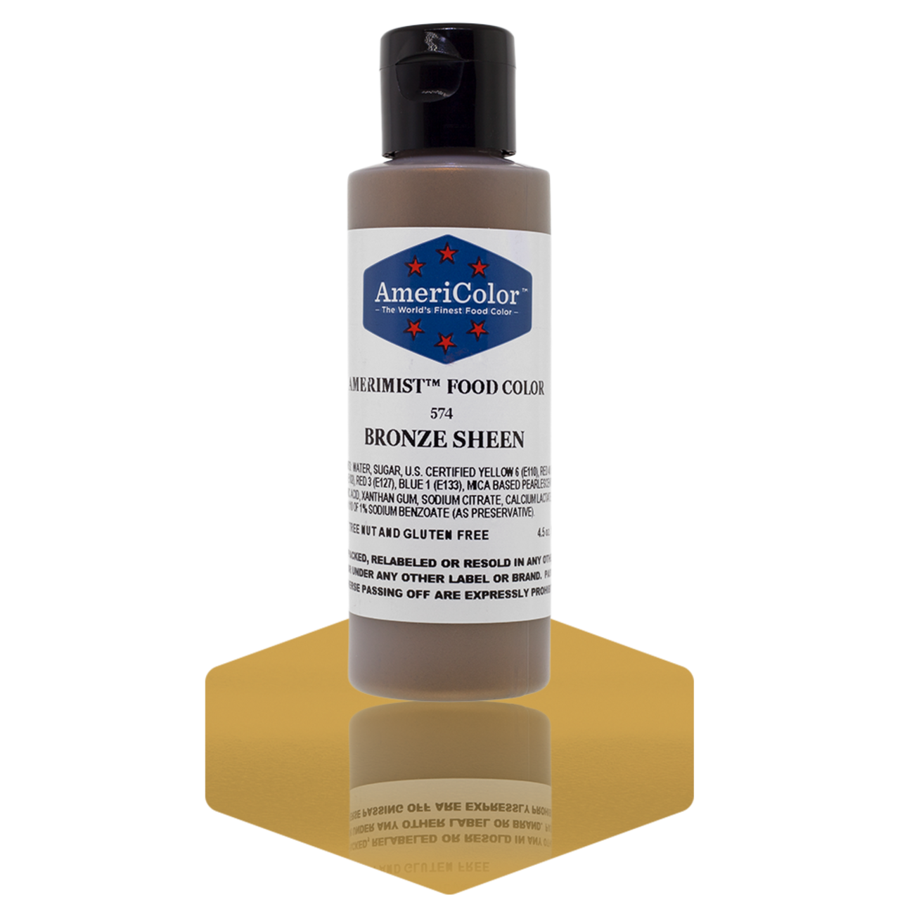 AmeriColor, Bronze Sheen, 4.5 Ounce, AmeriMist Airbrush Food Coloring